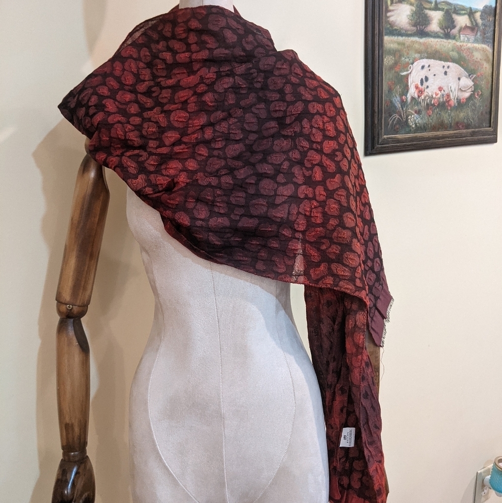 Egon Furstenberg red ombre scarf